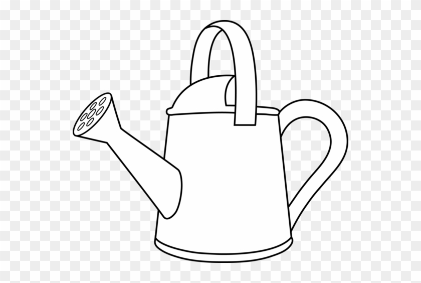 Colorable Watering Can Outline - Watering Can Clipart Black And White #222371