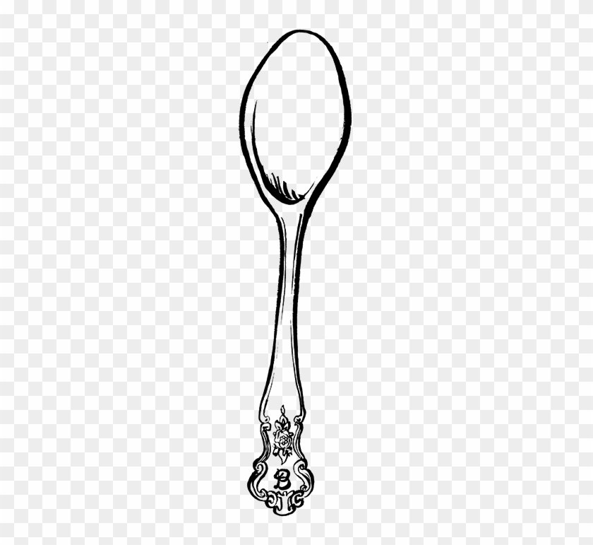 Drawing Coffee Spoon - Spoon Drawing Png #1411609