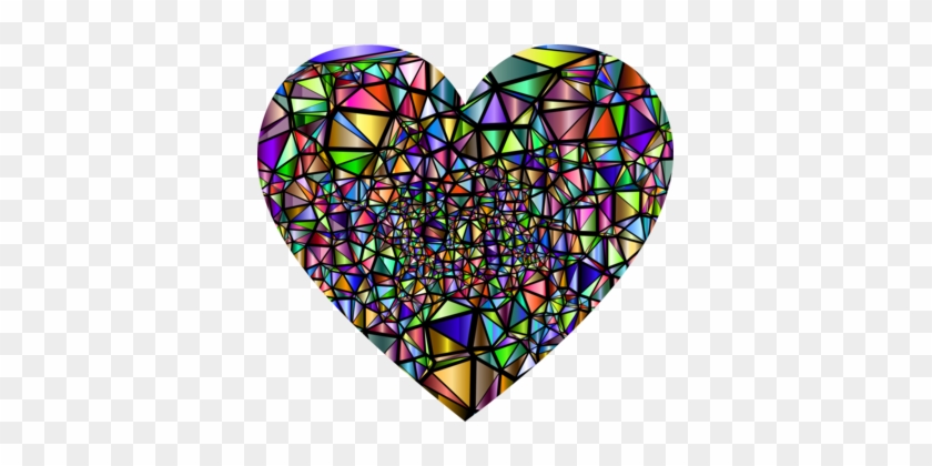 Stained Glass Drawing Heart - Stained Glass Heart Background #1411637