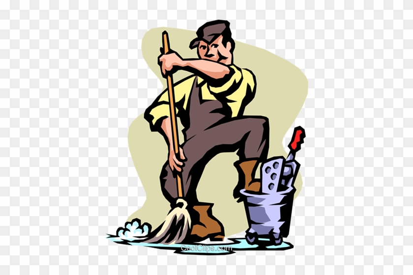 Janitor Clipart Transparent - Limpar Casas De Banho #1411798