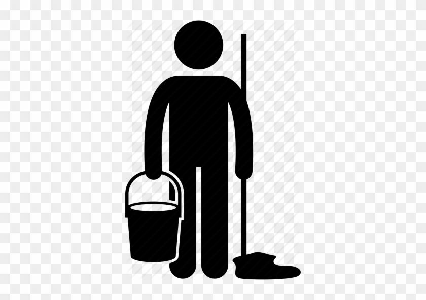 Clip Art Freeuse Stock Janitor Clipart Scrub Floor - Floor Cleaning Symbol #1411800