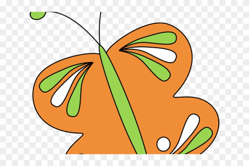 Orange Flower Clipart Butterfly - Butterfly #1411811