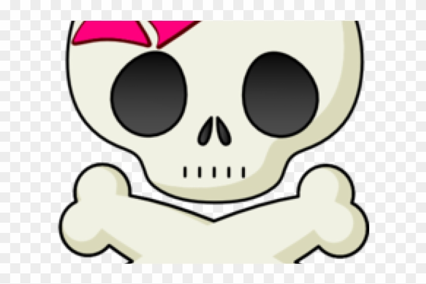 Skeleton Head Clipart Girly Skull - Skull And Crossbones #1411818