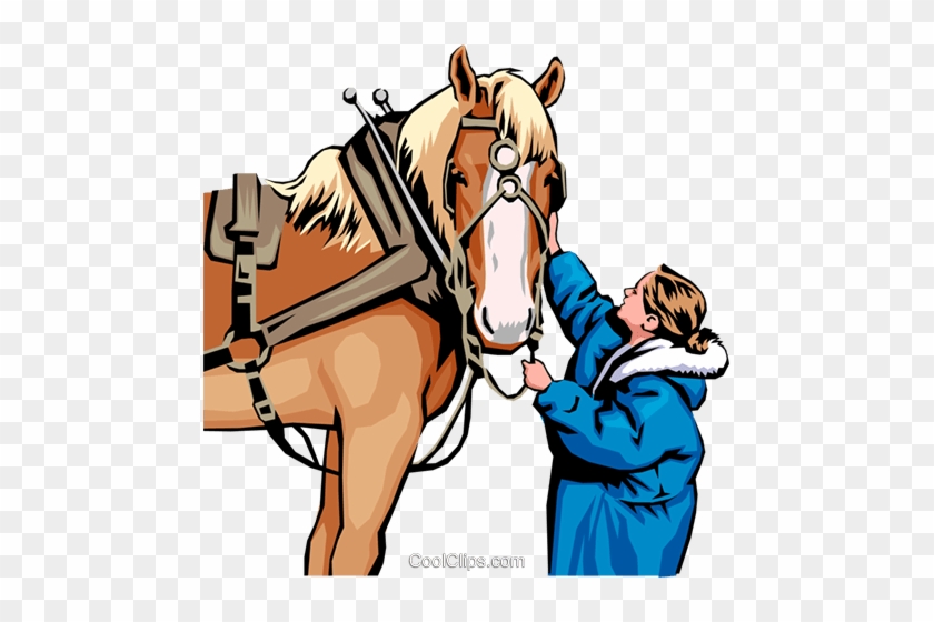 Horse And Woman Royalty Free Vector Clip Art Illustration - Mane #1411954