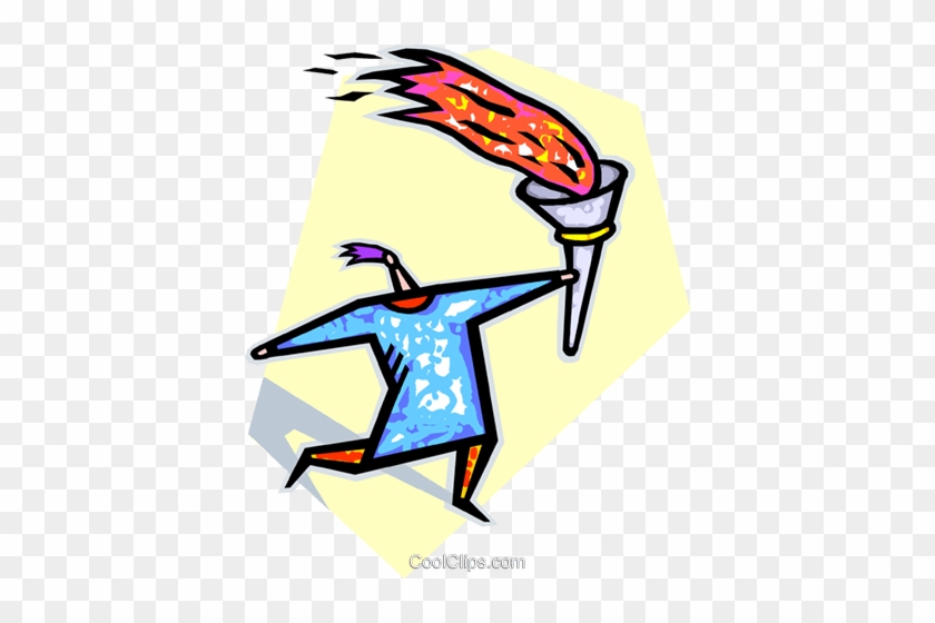 Olympic Torch Royalty Free Vector Clip Art Illustration - Winter Olympic Games #1412063