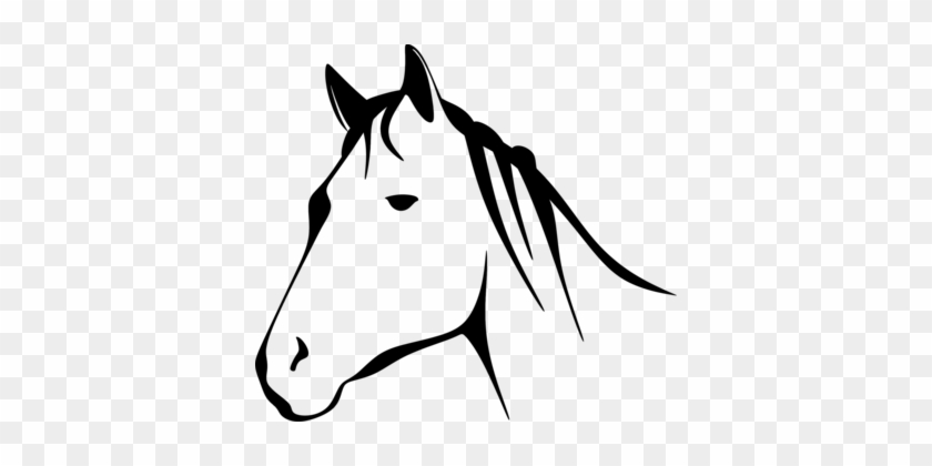 Horse Head Mask Animal Silhouettes Computer Icons - Horse Head Black And White #1412237