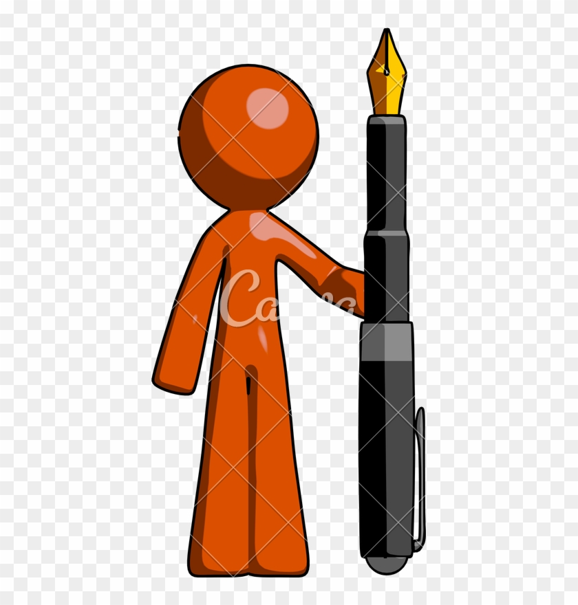 Orange Design Mascot Man - Calligraphy #1412427