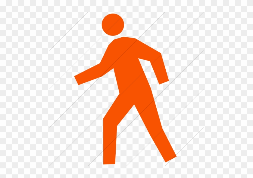 Classica Student Walking Icon Simple Orange - Cross The Street Sign #1412551