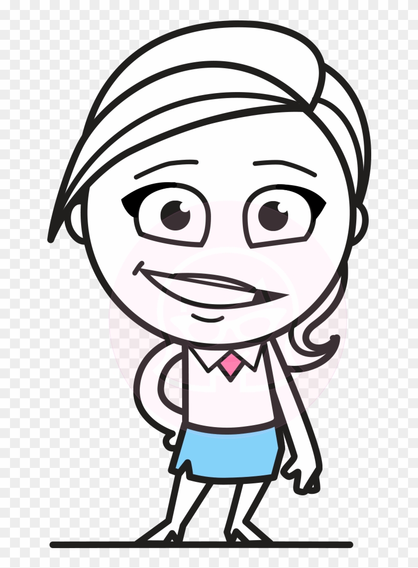 Vector Simple Lady Cartoon Character Heidy The Full - Cartoon Character  Design Outline - Free Transparent PNG Clipart Images Download