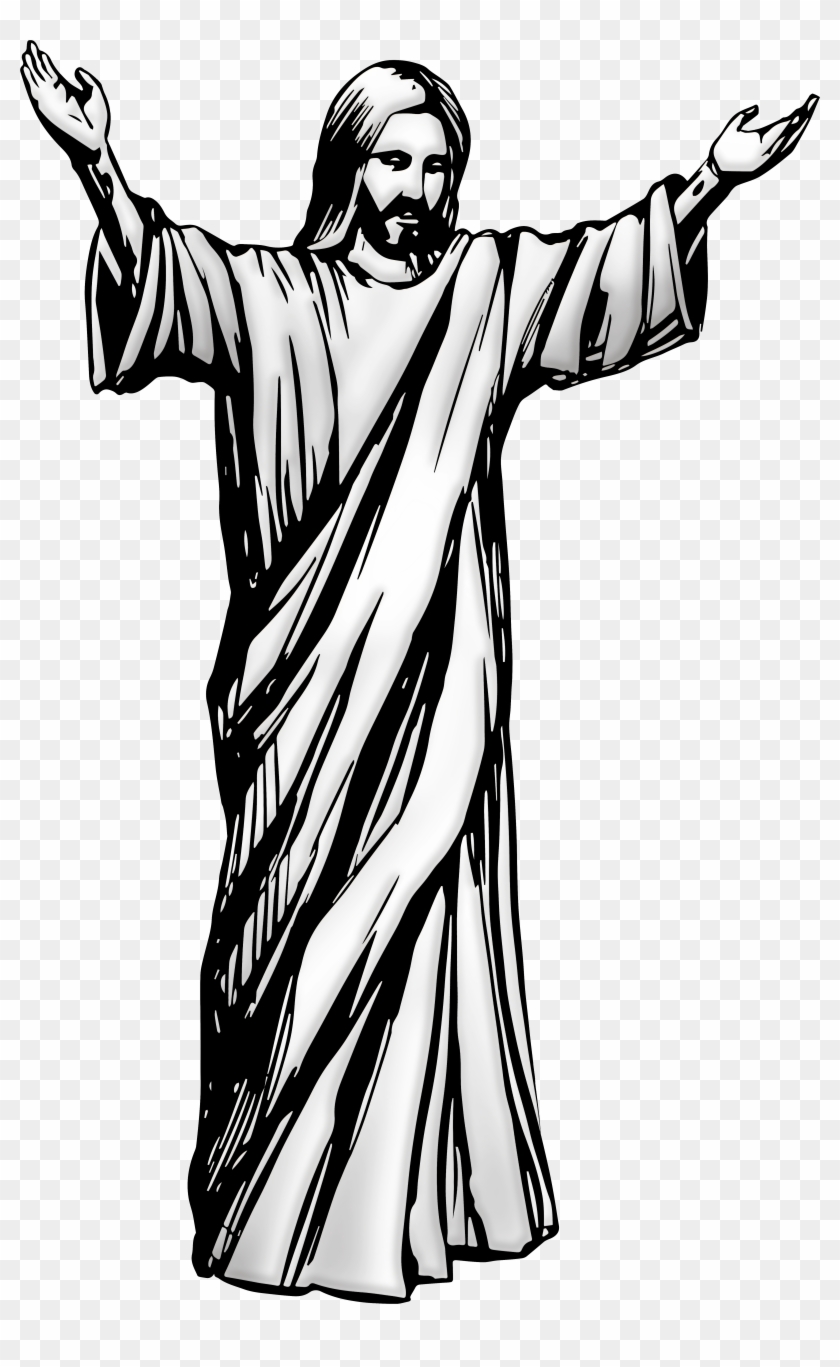 Jesus Christ Png Clip Art - Jesus Black And White #1413058