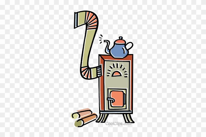 Wood Stove Royalty Free Vector Clip Art Illustration - Clipart Wood Stove #1413063