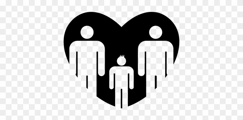 Male Familiar Group Of Three Persons In A Heart Two - Love For Family Symbols #1413109