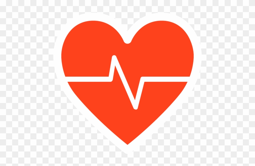 Icon Of A Heart To Show We Care For New Patients In - Heart With Heartbeat Silhouette #1413126