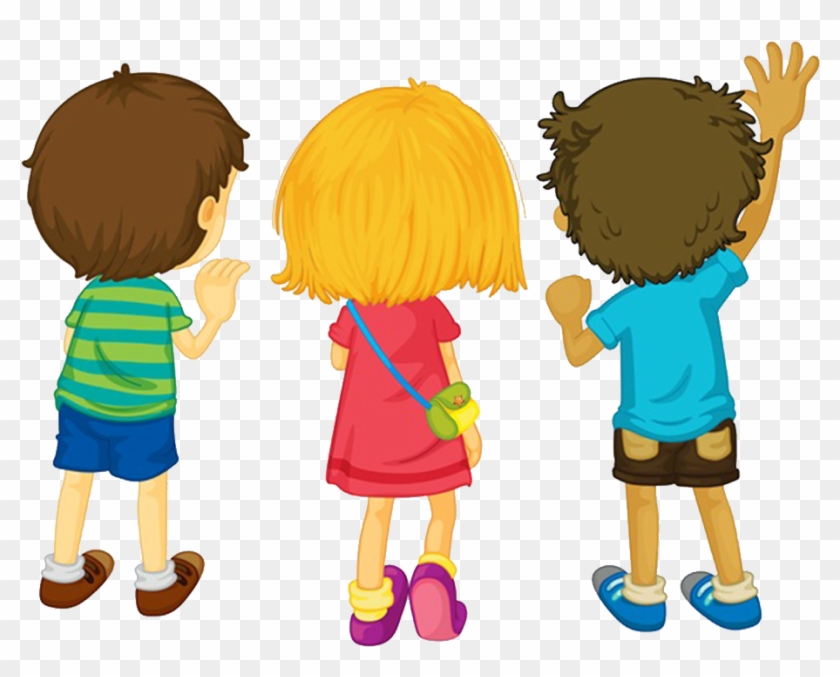 Child Stock Photography Clip Art Looking For - Cartoon Kids Backs #1413128