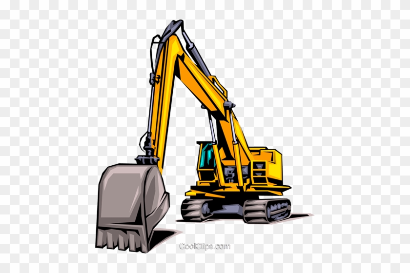 Heavy Equipment Royalty Free Vector Clip Art Illustration - Construction Vehicle Clip Art #1413140