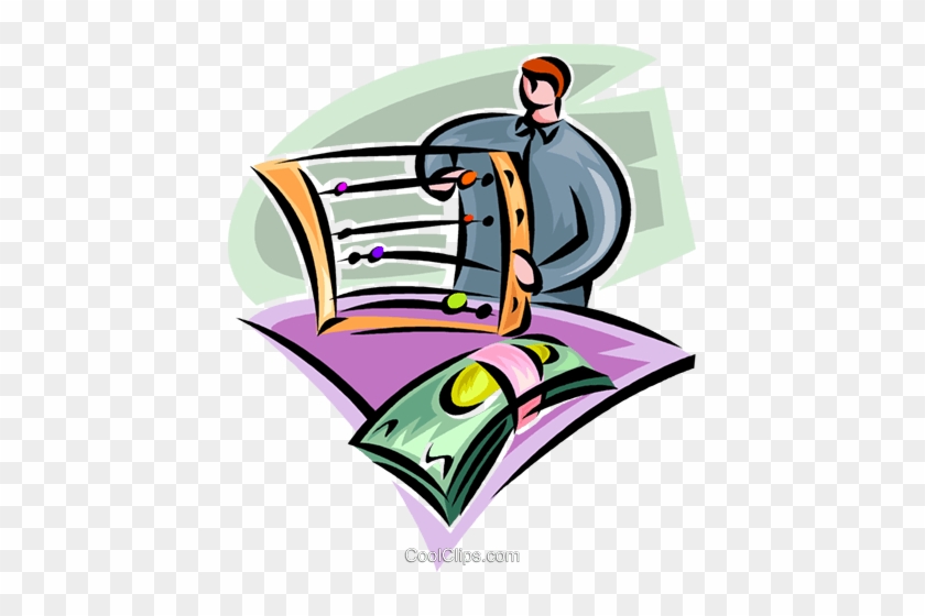Man With An Abacus And Dollar Bills Royalty Free Vector - Man With An Abacus And Dollar Bills Royalty Free Vector #1413244