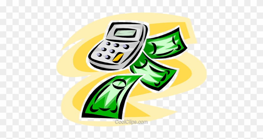 Calculator With Dollar Bills Royalty Free Vector Clip - Mobile Phone #1413252