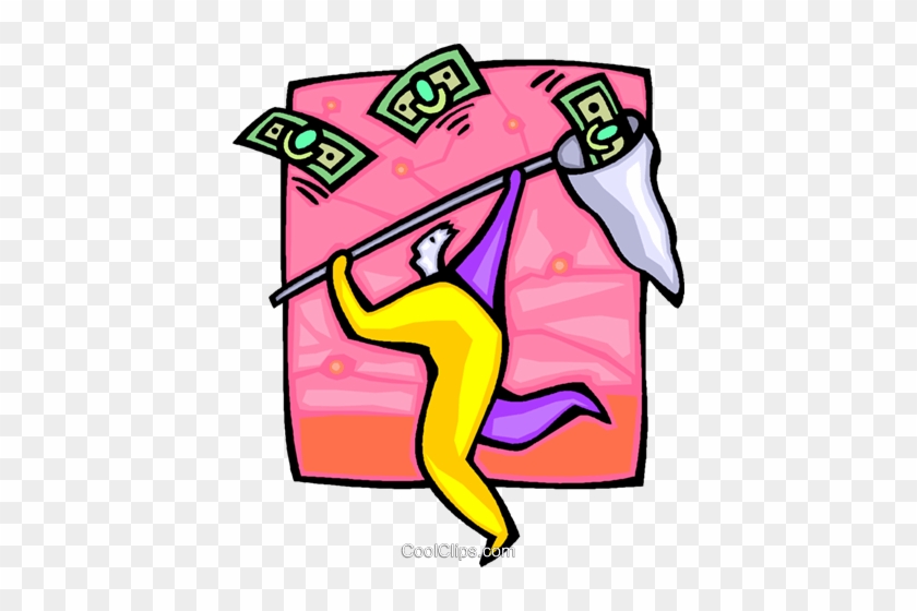 Catching Dollar Bills Royalty Free Vector Clip Art - Finance #1413260