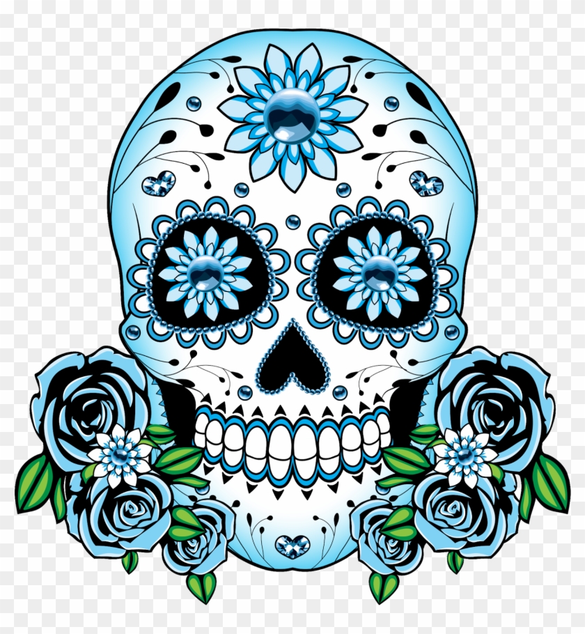 Le Kon Celebrates Día De Muertos - Blue Sugar Skull #1413338
