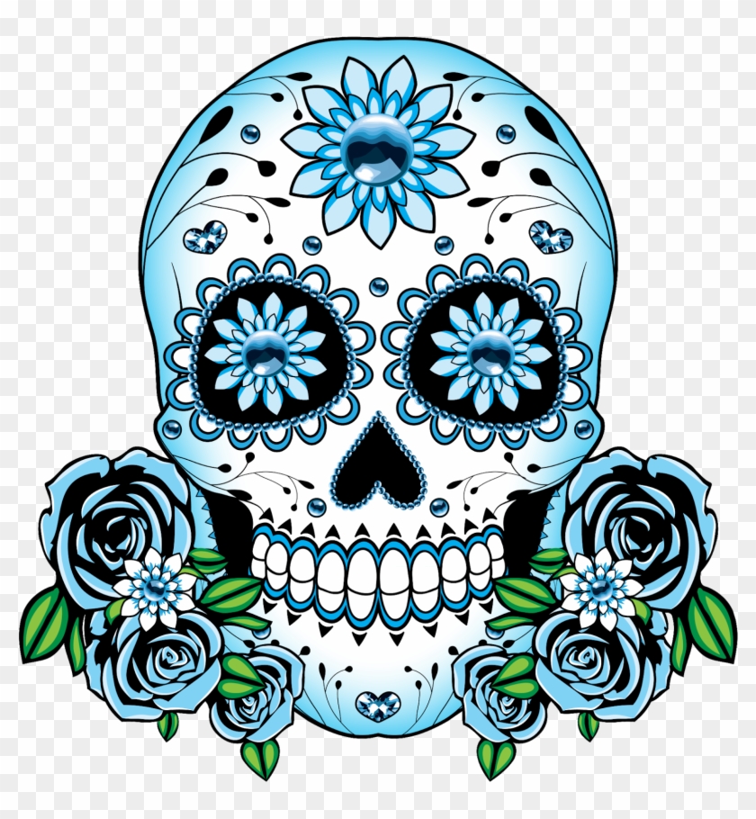 Le Kon Celebrates Día De Muertos - Blue Sugar Skull #1413338