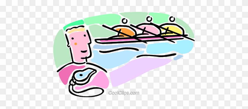 Rowing Team Royalty Free Vector Clip Art Illustration - Rowing Team Royalty Free Vector Clip Art Illustration #1413406