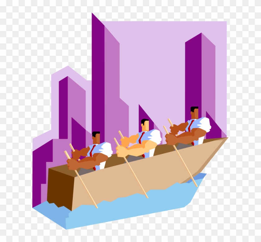 Businessmen Rowing To Destination Royalty Free Vector - Bruce Tuckman #1413407