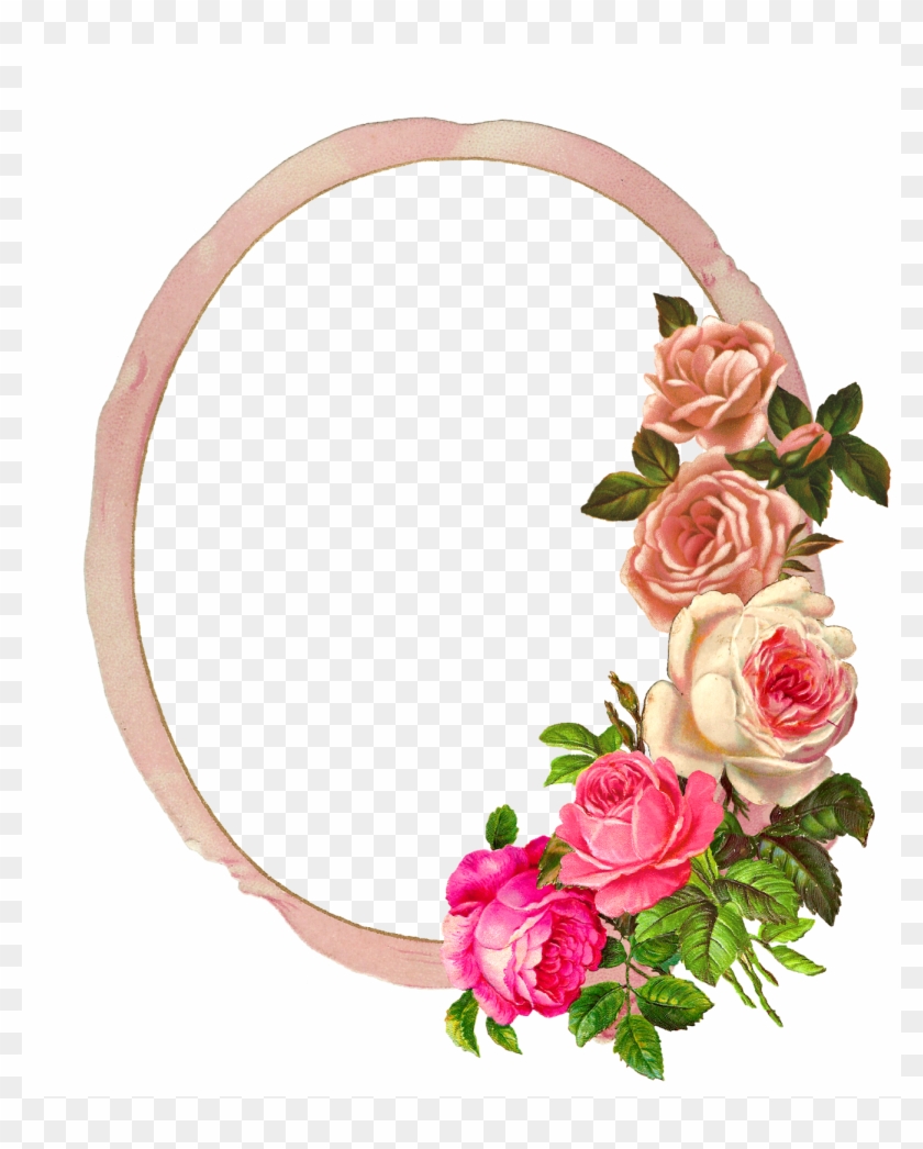 Frame Digital Flower Roses - Pink Rose Photo Frame #1413451