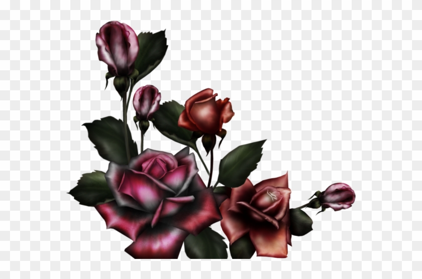 Gothc Clipart Red Rose - Gothic Flower Banner Transparent #1413458