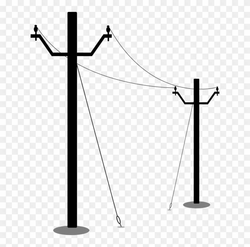 Utility Pole Electricity Overhead Power Line Public - Electric Pole Vector Png #1413464