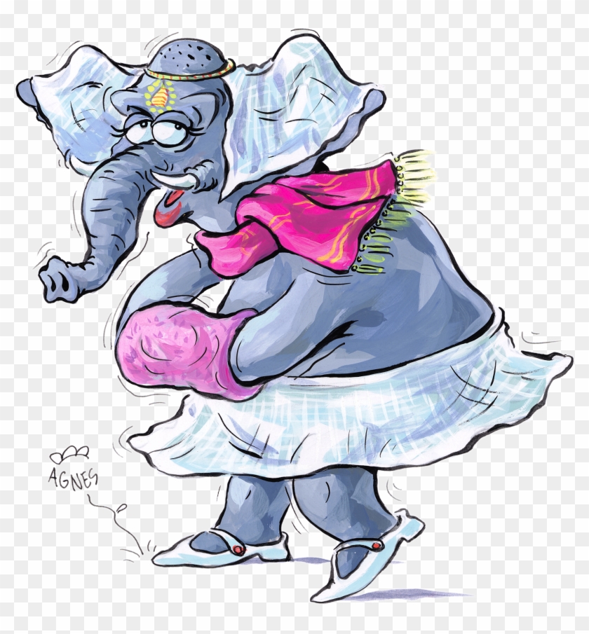Elefant Frau Weibche - Caricature #1413550