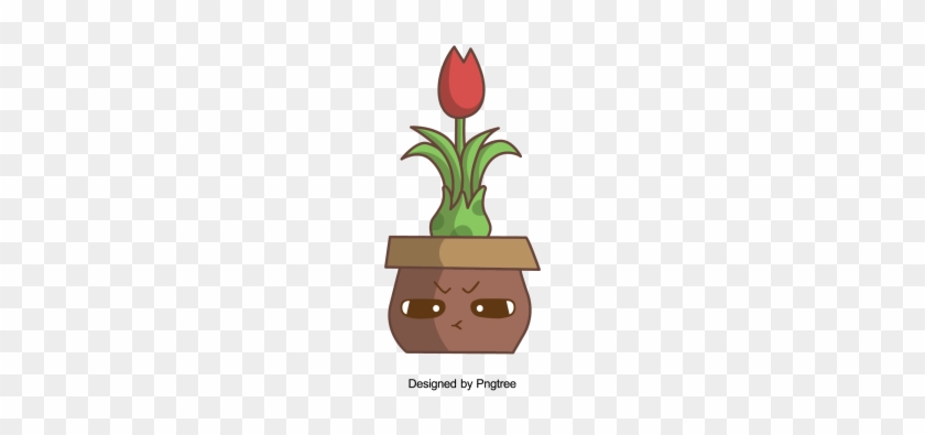Cartoon Handbemalte Einfache Blumentopf Flower Designkarikatur - Flower #1413565