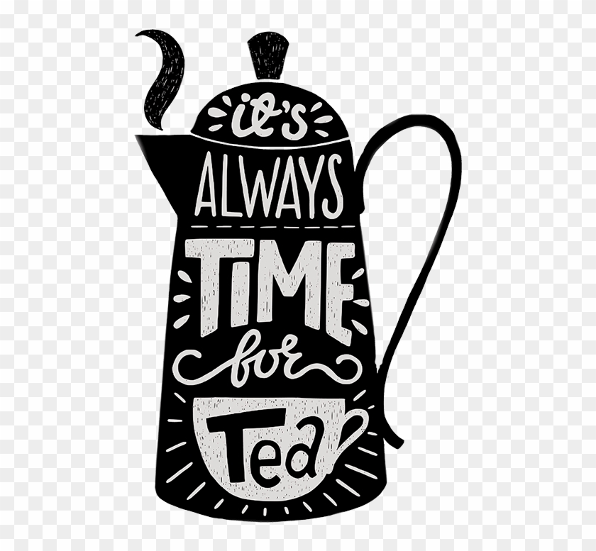 Tea Time Clipart Black And White #1413905