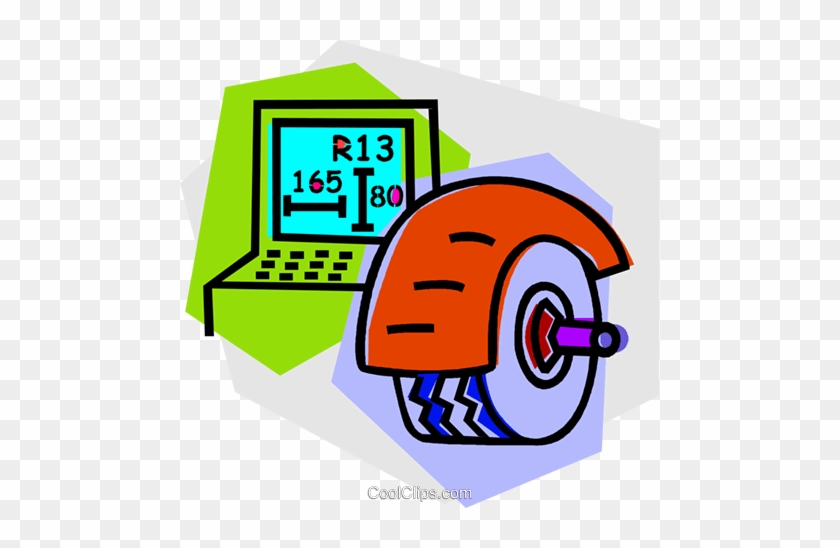 Tire Balance Royalty Free Vector Clip Art Illustration - Tire Balance Royalty Free Vector Clip Art Illustration #1414002