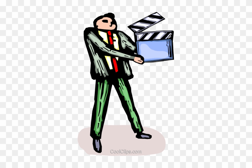 Businessman With A Clapper Board Royalty Free Vector - Businessman With A Clapper Board Royalty Free Vector #1414054