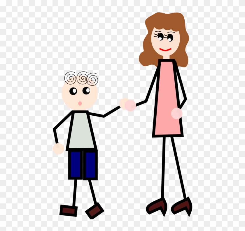 Child Mother Holding Hands Boy - Holding Hands With Mom Clipart #1414107