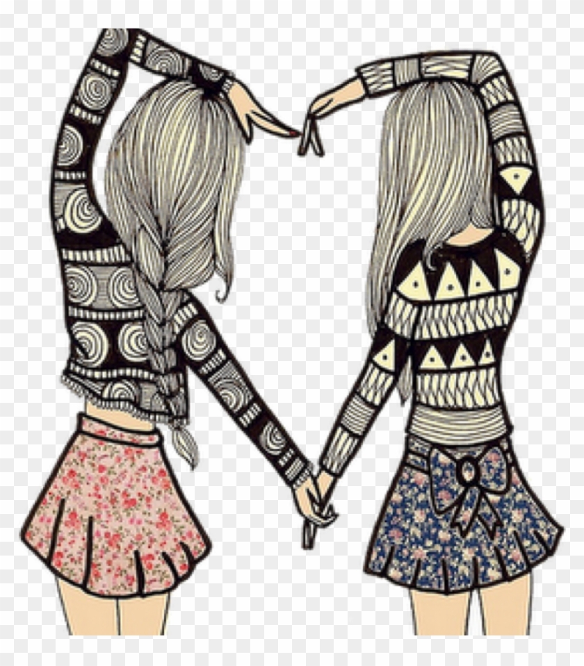 Graphic Transparent Download Best Friends Forever Sketch - Cute Best Friend  Backgrounds - Free Transparent PNG Clipart Images Download