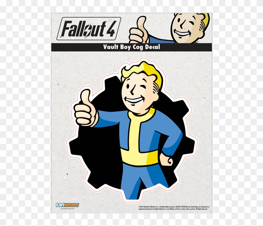 Vault Boy Png Fallout Decal Vault Boy Cog The Official - Fallout Vault Boy Art #1414155