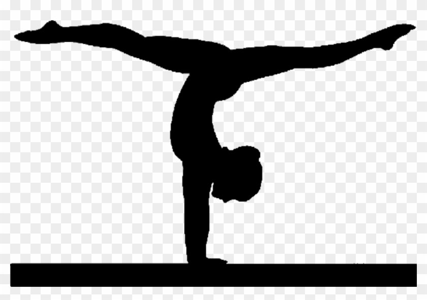 Clip Free Download Gymnastics Png Flip Transparent - Black And White Gymnast #1414169