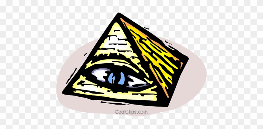 Pyramid With Eye Symbol Royalty Free Vector Clip Art - Pyramid With Eye Symbol Royalty Free Vector Clip Art #1414193