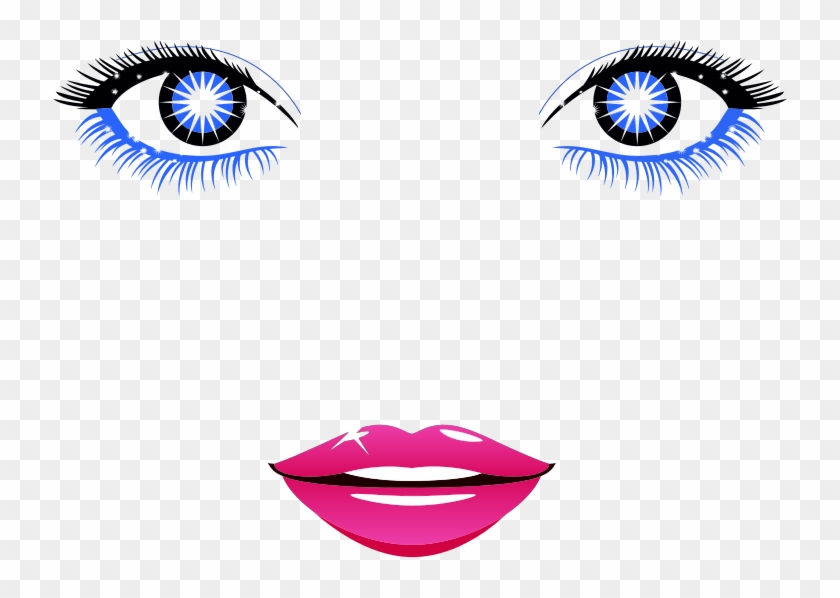 Graphic Free Stock Female Face Medium Image Png - Blaues Augen-entwurf, Schein Karte #1414275