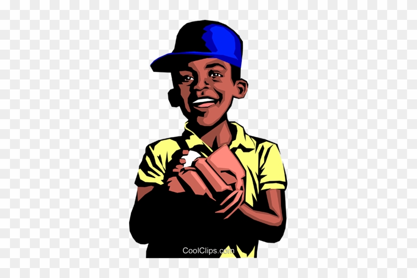 Boy Playing Baseball Royalty Free Vector Clip Art Illustration - Clip Art #1414366