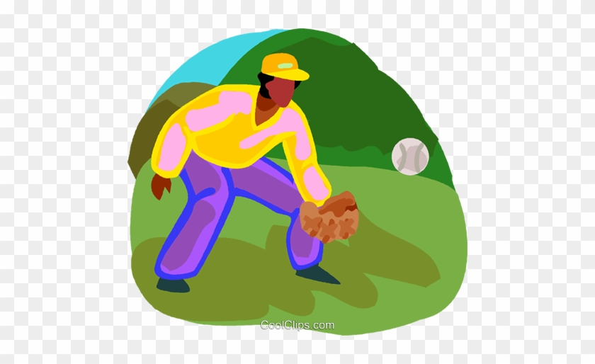 Baseball Player Catching A Ball Royalty Free Vector - Illustration #1414367
