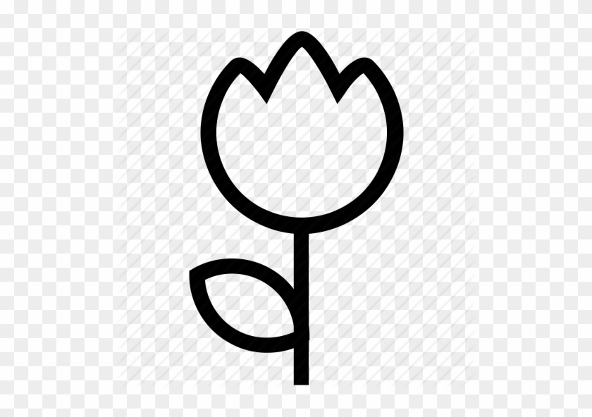 Download Tulip Outline Icon Clipart Flower Tulip Clip - Flower Icon Outline Png #1414379
