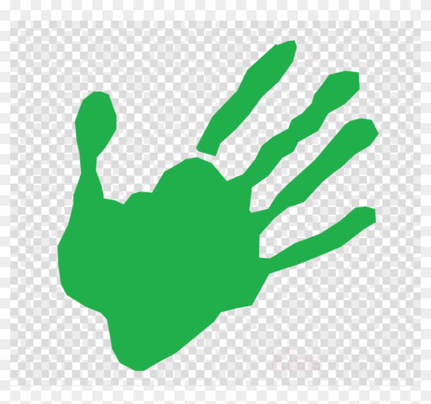 Green Hand Print Clipart Computer Icons Clip Art - Hand Transparent Silhouette #1414411