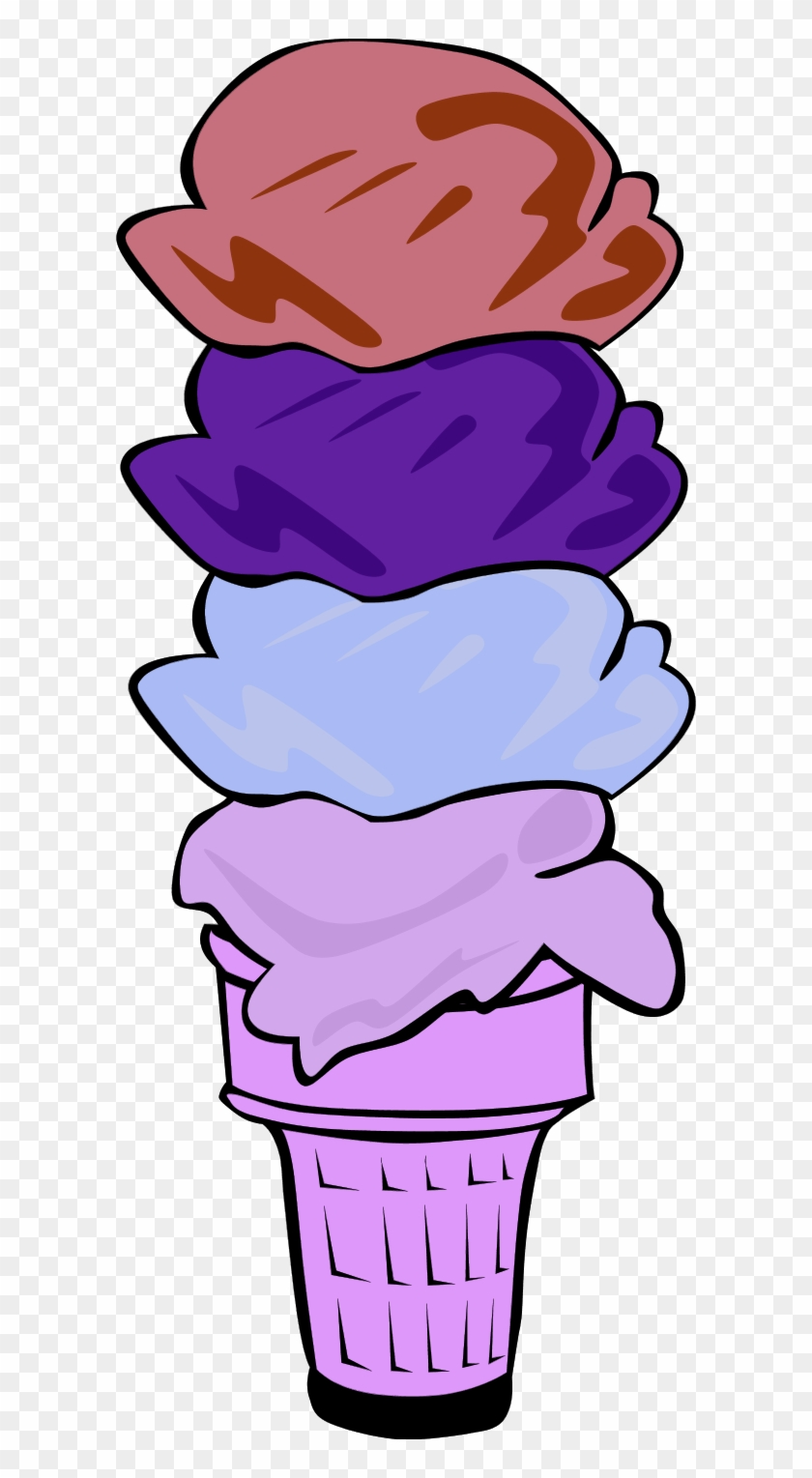 Violet Clipart Ice Cream - Clip Art Icecream Scoops #1414420
