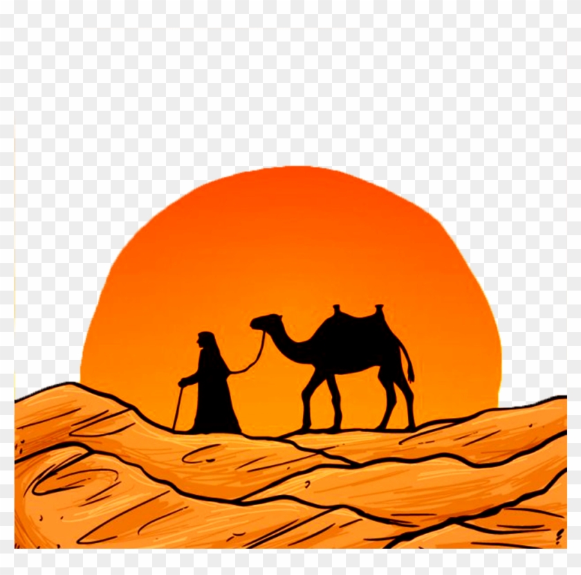 Silhouette At Getdrawings Com Free For Personal - Camel Drawing In Desert #1414459