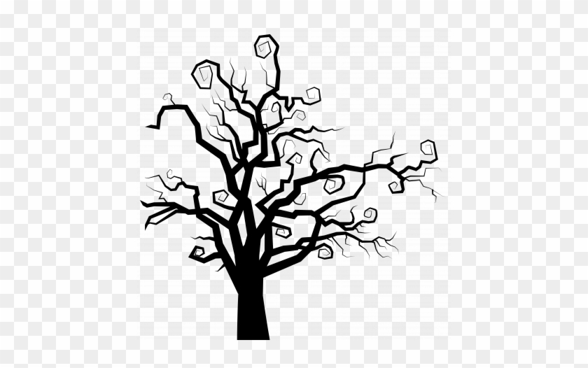 Tree Roots Clipart Black And White - Scary Tree Silhouette Png #1414772