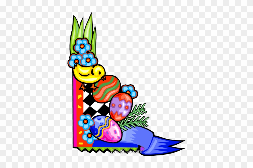 Easter Egg Border Royalty Free Vector Clip Art Illustration - Easter Clip Art Borders #1414802