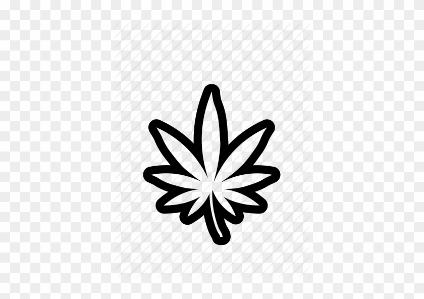 Download Weed Leaf Outline Png Clipart Cannabis Sativa - Weed Leaf #1414898
