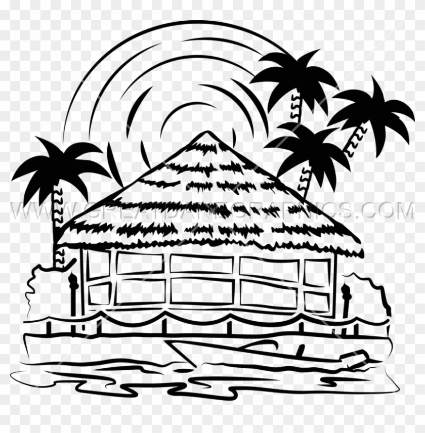 Vector Free - Easy Tiki Hut Drawing #1415149